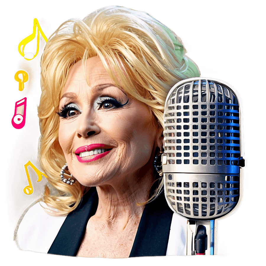 Dolly Parton with Musical Notes PNG 81
