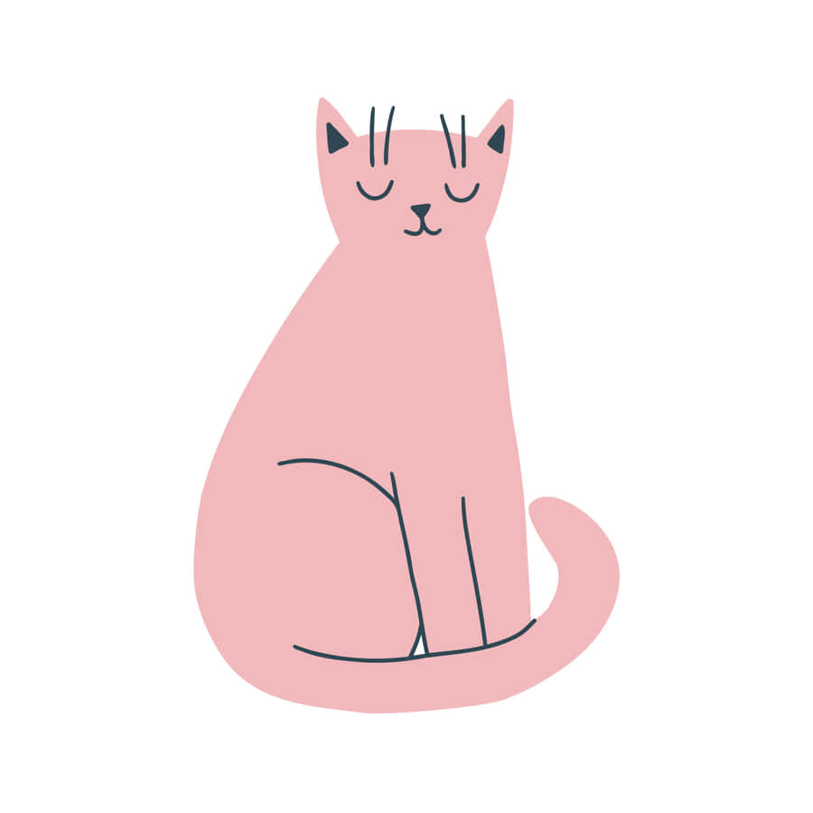 Illustrazione semplificata di un gatto rosa