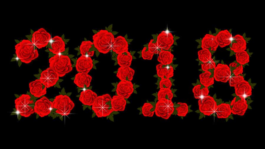 Red Rose Love Text Graphic