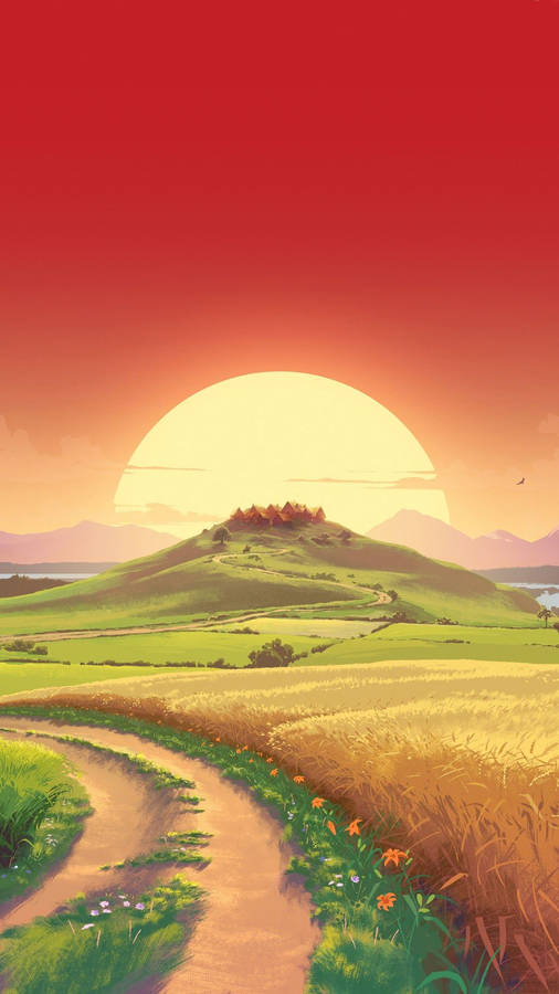 Nature Portrait Mountain And Sun Art