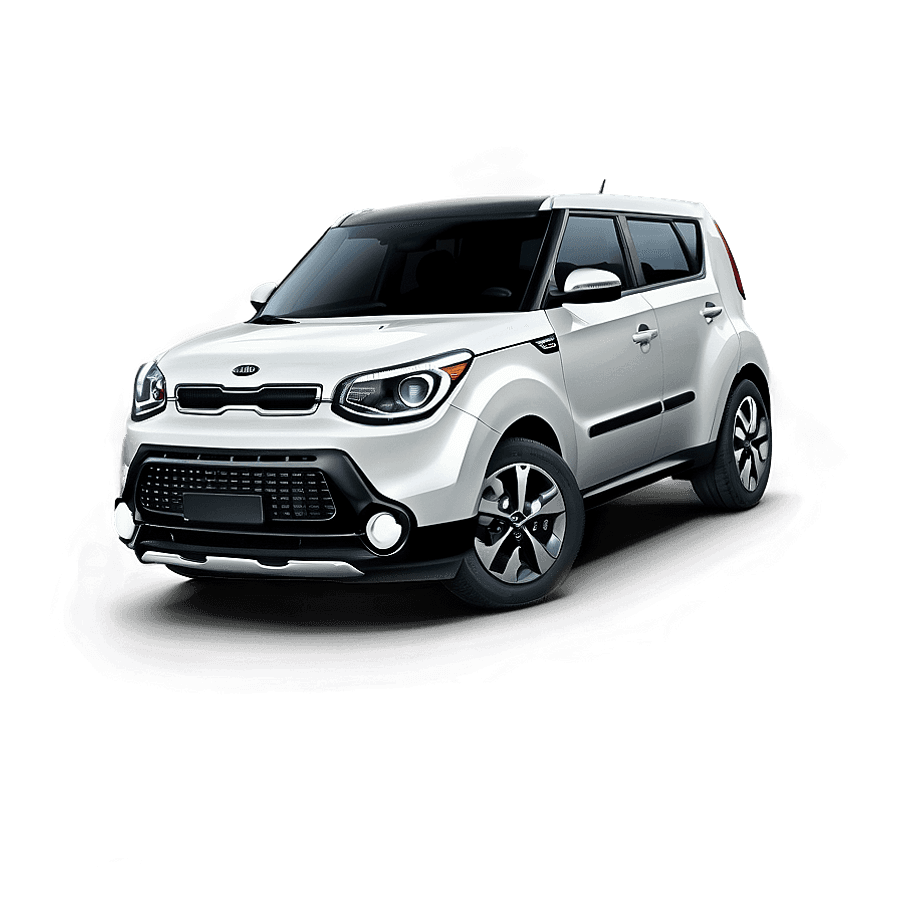 Sleek Kia Soul in White PNG nou