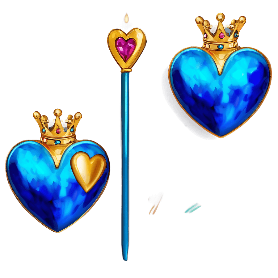 Blue Heart with Crown PNG 05232024