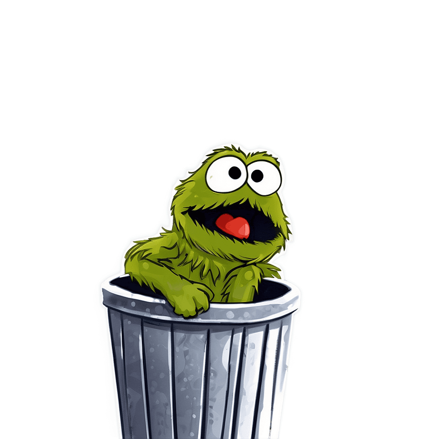 Classic Oscar The Grouch Artwork PNG wfy19