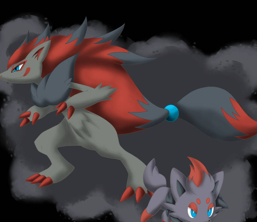 Download Zoroark And Little Zorua Wallpaper | Wallpapers.com