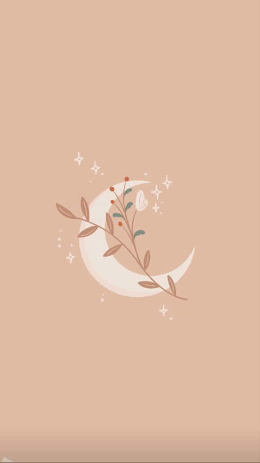 Design de Lua Pastel e Floral