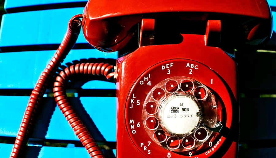 Teléfono Rotatorio Rojo Vintage
