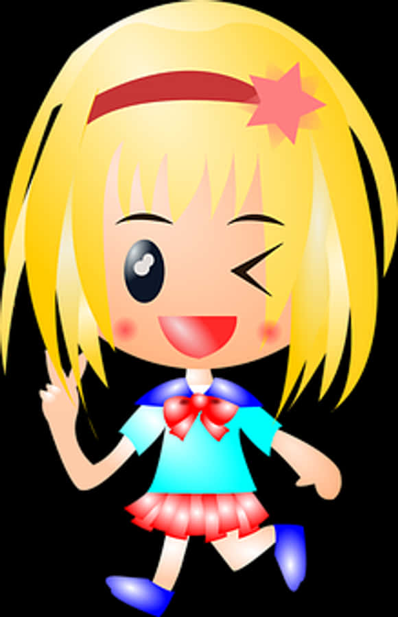 Animated Blonde Girl Cartoon