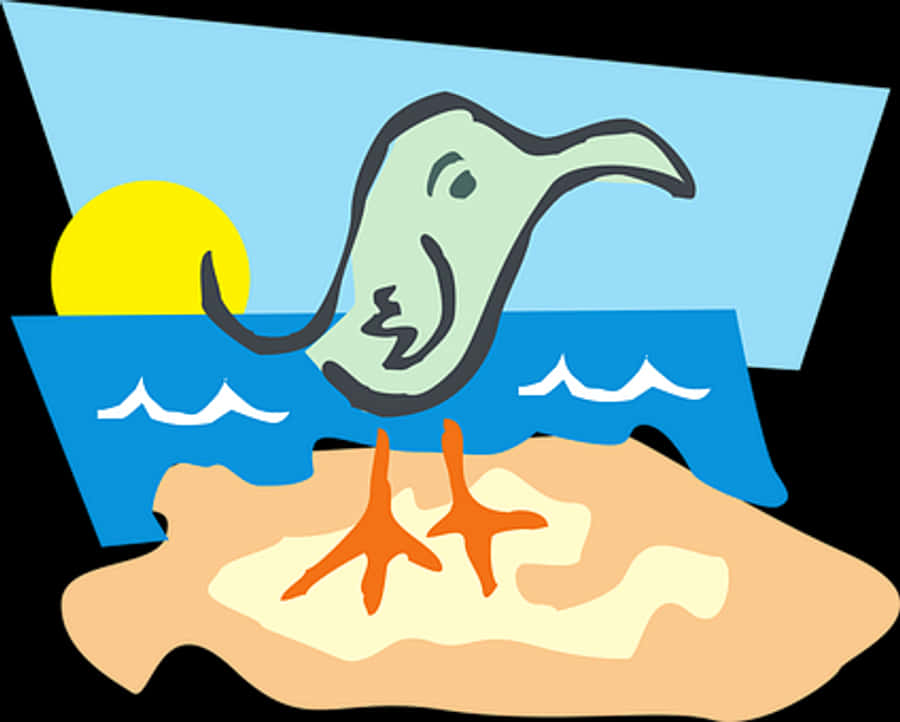 Stylized Beachand Sunrise Vector