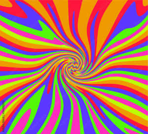 Neon-colored swirling vortex pattern with hypnotic motion effect. — 1960s Psychedelic Picture