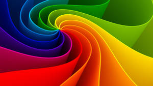 Nastri arcobaleno vorticosi dinamici in colori vividi che creano un design astratto ipnotico.