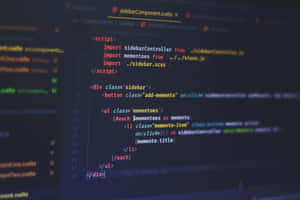 Close-up of computer code on a dark screen with colorful syntax highlighting. — Programming Picture