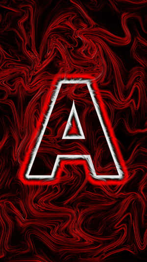 A glowing red and white letter A on a swirling abstract background. — Dark Red Aesthetic Picture