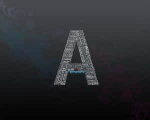 A stylized letter A made of typography words on a dark background. — A Background