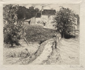 A Bellot by Auguste Louis Lepère, created 1915, in etching. Download this artwork as a high-resolution wallpaper for desktop, tablet, or mobile. — Auguste Louis Lepère Wallpaper