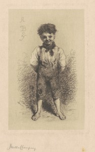A Boy by James Wells Champney, created 1882, in etching in black on wove paper. Download this artwork as a high-resolution wallpaper for desktop, tablet, or mob — James Wells Champney Wallpaper