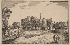 A Convent by Claes Jansz. Visscher (II), created published 1612, in etching. Download this artwork as a high-resolution wallpaper for desktop, tablet, or mobile — Art Picture