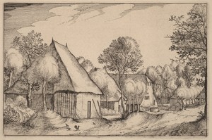 A Farmyard by Claes Jansz. Visscher (II), created published 1612, in etching. Download this artwork as a high-resolution wallpaper for desktop, tablet, or mobil