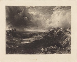 A Heath by David Lucas, created 1830/1831, in mezzotint in black on wove paper. Download this artwork as a high-resolution wallpaper for desktop, tablet, or mob — David Lucas Wallpaper