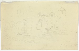 A House by Pierre Antoine Mongin, created n.d., in Black chalk and graphite on cream laid paper. Download this artwork as a high-resolution wallpaper for deskto — Pierre Antoine Mongin Wallpaper