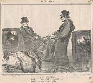 A la minute by Honoré Daumier, created 1857, in lithograph. Download this artwork as a high-resolution wallpaper for desktop, tablet, or mobile. — Painting Picture