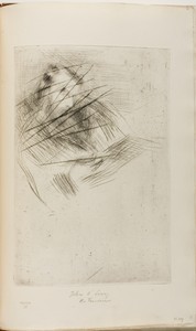 A Man Reading by James McNeill Whistler, created 1873/77, in Drypoint with foul biting, with drypoint cancellation, in black ink on ivory laid paper. Download t — Art Picture