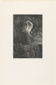 A nightmare by François-Nicolas Chifflart, created ca. 1860, in Etching in black ink on white paper. Download this artwork as a high-resolution wallpaper for de — François-Nicolas Chifflart Wallpaper