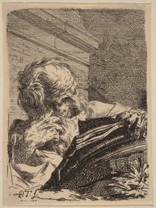 A Philosopher by Paul Troger, created 1720s, in etching on laid paper. Download this artwork as a high-resolution wallpaper for desktop, tablet, or mobile. — Paul Troger Wallpaper