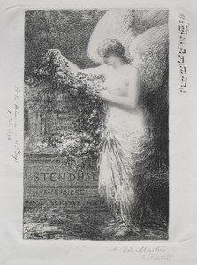 À Stendhal by Henri Fantin-Latour, created 1892, in lithograph. Download this artwork as a high-resolution wallpaper for desktop, tablet, or mobile. — Art Wallpaper