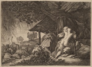A Storm by Moyses van Wtenbrouck, in etching. Download this artwork as a high-resolution wallpaper for desktop, tablet, or mobile.