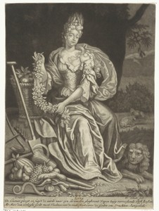 Aarde by Willem Schaak, created 1680 - 1726, in paper; engraving; mezzotint. Download this artwork as a high-resolution wallpaper for desktop, tablet, or mobile — Willem Schaak Wallpaper