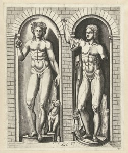 Aarde en vuur by Balthazar van den Bos, created 1558, in paper; engraving. Download this artwork as a high-resolution wallpaper for desktop, tablet, or mobile.