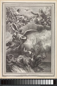 Aartsengel Michaël by Nicolo Billy, created 1637 - 1691, in paper; engraving. Download this artwork as a high-resolution wallpaper for desktop, tablet, or mobil — Nicolo Billy Wallpaper