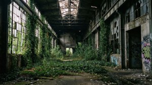 Urban exploration of an abandoned factory in Amersfoort overgrown with ivy. — Amersfoort Wallpaper