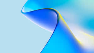 Eine elegante abstrakte blaue und gelbe gebogene Form auf einem weichen Farbverlaufshintergrund. — 3d Blue Wallpaper