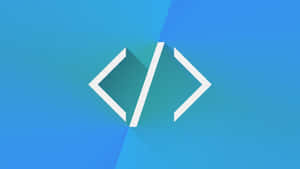Weiße Code-Klammern auf blauem Farbverlaufshintergrund — Html Wallpaper