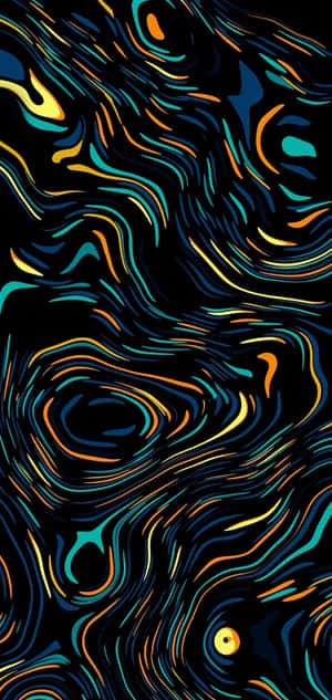 Dynamic neon swirls in teal orange and yellow flow across a dark background. — Really Picture