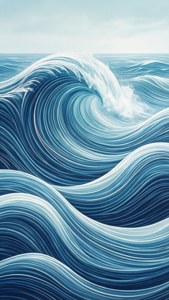 Minimalistische abstracte oceaangolfkunst.