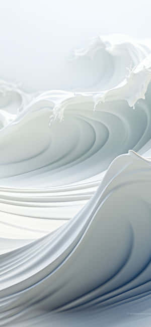 Abstrakte digitale Kunst von fließenden cremigen weißen Wellen in weichen Kurven. — iPhone 15 Wallpaper