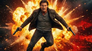Timothy Olyphant in an explosive action movie poster scene. — Timothy olyphant Wallpaper
