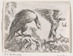 Adelaars by Stefano della Bella, created 1620 - 1664, in paper; etching. Download this artwork as a high-resolution wallpaper for desktop, tablet, or mobile. — Stefano della Bella Wallpaper