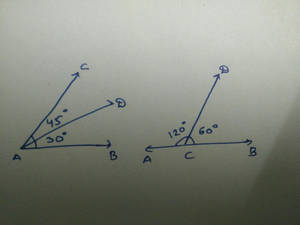 Hand-drawn geometry diagrams showing angles and measurements. — Adjacent Picture