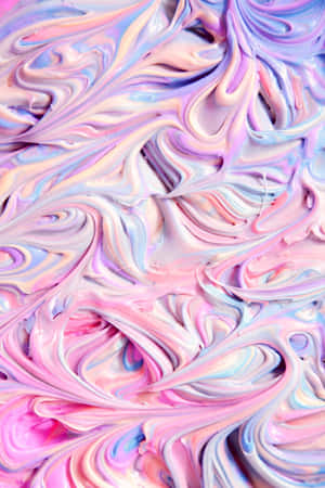 Pintura pastel vibrante arremolinada con tonos rosa, azul y blanco en movimiento fluido. — Arte de píxeles estético Fondos de pantalla