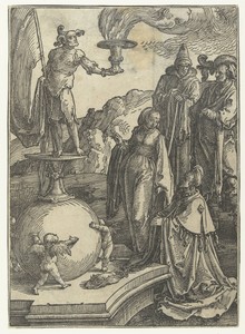 Afgoderij van Salomo by Lucas van Leyden, created 1515 - 1519, in paper; woodcut (process). Download this artwork as a high-resolution wallpaper for desktop, ta — Art Picture