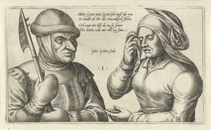 Afscheid van een soldaat by Julius Goltzius, created c. 1560 - 1595, in paper; engraving. Download this artwork as a high-resolution wallpaper for desktop, tabl — Julius Goltzius Wallpaper
