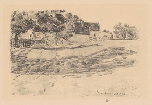 Afternoon Shadows by Childe Hassam, created 1918, in lithograph in black on wove paper. Download this artwork as a high-resolution wallpaper for desktop, tablet — Childe Hassam Wallpaper