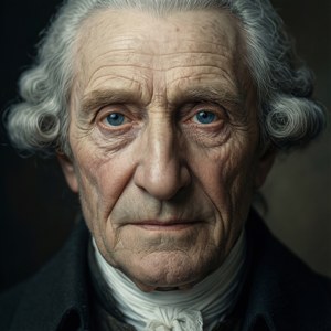 Potret close-up persegi Christoph Friedrich Lottes dengan tatapan intens.