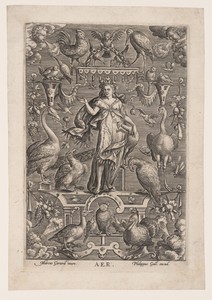Air, from The Four Elements by I Marcus Gheeraerts, created c. 1580, in Engraving on paper. Download this artwork as a high-resolution wallpaper for desktop, ta — I Marcus Gheeraerts Wallpaper