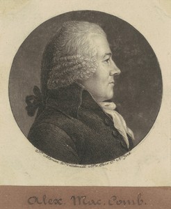 Alexander Macomb by Charles B. J. Févret de Saint-Mémin, created 1796-1797, in mezzotint and engraving in black on wove paper mounted to brown wove paper. Downl — Charles B. J. Févret de Saint-Mémin Wallpaper