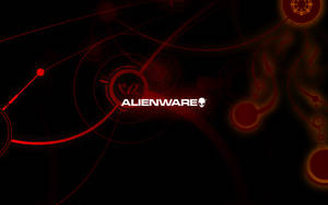 Logotipo da Alienware com linhas vermelhas brilhantes de tecnologia em fundo preto — Alienware padrão Papéis de Parede