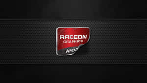 Um adesivo Radeon Graphics descascando em um fundo de metal preto perfurado. — Meeseeks Papéis de Parede